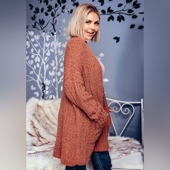 Ms. Diva Plus Gray Sweater Open Cardi - Picture 3 of 5